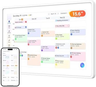 Digital Calendar, 15.6 Inch Wall Planner Electronic Calendar & Chore Chart, Smart Touchscreen Interactive Display for Family Schedules, Great for Organizing Your Routines, Wall & Desk Mountable White