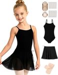 Sanmsoner Girls Ballet Leotard with Dance Skirt Tights(ZH269008-06-L)