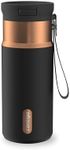 Contigo SnapSeal Insulated Stainless Steel Water Bottle with Carrying Strap, 16 oz (473 ml), Licorice Bronze