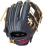 Rawlings GR3R9N62 Hyper TECH R9 Paisley Baseball Glove for Adults, Soft Type, for Infielders, Size 11.25, Navy, for Right Throwing