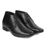 BXXY Men 9 cm (3.5 Inch) Height Increasing Formal and Casual Pu Leather Black Derby Boots for All Occasion-6 UK