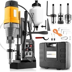 WABROTECH® WT28REWG Magnetbohrmaschine 60 mm - Magnet Kernbohrgerät 300 U/min - Magnethaltekraft 13800N - Tragbar Magnetbohreinheit M3-M22 für Metallbearbeitung - Kernbohrmaschine 2080W - Magnetbohrer