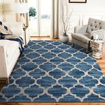 Lahome Moroccan Machine Washable Area Rugs - 5x7 Rugs for Living Room, Non-Slip Throw Large Rugs for Bedroom Modern Blue Trellis Carpet for Entryway Office Kitchen Dining Room Rug Home Decor