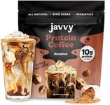 Javvy Hazelnut Protein Coffee - Premium Whey Protein & Instant Iced Coffee - 100% Arabica Coffee - Zero Artificial Flavors & Sweeteners, 20 Servings