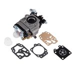 Dreld Carburetor Carb Repair Kit, 43CC 52CC Petrol/Gas Carburettor 15mm with Carburetor Diaphragm and Gaskets Replacement for MP15 CG430 CG520 BC430 BC520 Brush Cutter Strimmer Chainsaw Engine