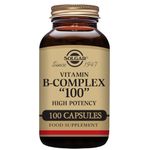 Solgar Vitamin B-Complex "100" Extra High Potency Vegetable Capsules - Pack of 100 - Key Vitamin B Combination - For Increased Energy and Mental Performance - Vegan and Gluten Free