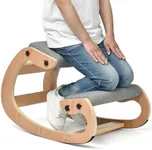 Kneeling Chair Ergonomic Posture Chair, Wood Adjustable Rocking Knee with Soft Padding, Natural Relief for Neck or Back Pain for Home Office, Max Load 300 lb