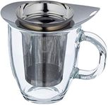 BODUM YO-YO Set Mug, Glass and Tea Strainer, 0.35 l, 12 oz, s/s, Stainless Steel