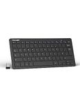 TECKNET 2.4G Wireless Keyboard For Windows/Chrome OS, UK Layout Compact Mini Keyboard, Small Silent Whisper-Quiet Keyboard with 12 months Battery Life (Black)