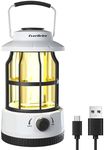 EverBrite LED Camping Lantern, USB C Rechargeable Lantern with Stepless Dimming, Vintage Portable Camping Lights & Lanterns, Lanterns for Power Outages, Hurricane, Emergency, Fishing, Home and More