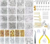 DIY Crafts 50 Grm, Bright Silver, 50 Grm Sample Only,Earring Making Earring Hook Jump Ring Earring Back Head Eye Pins Tweezers Plier Opener for Necklace Earring Bracelet Jewel (50 Grm, Bright Silver)