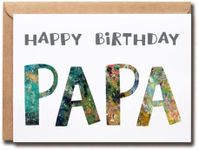 EruditeGifts Happy Birthday Papa, 5 x 7 Inch Card, Blank Inside for Your Message