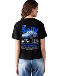 INDIE APES Men Sally Carrera Printed Round Neck Half Sleeve Regular Fit T-Shirt (Small) Black