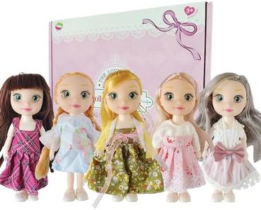 JING SHOW BUSSINESS 5 Sets Clothes for 6 Inch Doll - Includes 5 Mini Dolls, 5 Sets of Clothes and 5 Pairs of Shoes