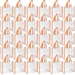 30 Pack 12x12x6 Inch Clear Tote Bag Stadium Approved Bulk Plastic Tote Gift Bag with Handle for Gym Sports Beach (Orange)