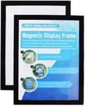 MFoffice Window Sign Holder - Plastic Picture Frames 8.5x11'' - Double Sided and Adhesive for Wall/Door/Refrigerator/Cupboard Display Frame,Black,Pack of 2