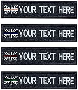 Custom Name Patches, 2pcs Personalized Military Name Patch Embroidery UK Flag Name Tactical Tag for Uniform Vest Bags Jacket Clothing