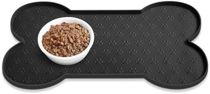 PWTAA Dog Food Mat Anti-Slip Silicone Dog Bowl Mat Thicker Pet Placemat Waterproof Cat Feeder Pad with Raised Edge Puppy Kitten Feeding Mats Suitable Small Medium-Sized Dogs Cats Eating Tray