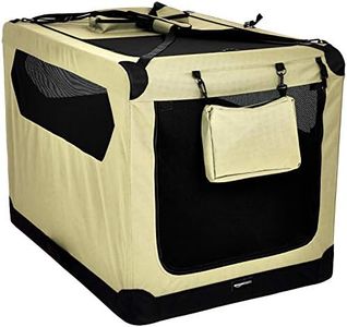 Amazon Basics Premium Folding Portable Soft Pet Dog Crate Carrier Kennel - 42 x 31 x 31 Inches, Khaki