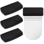 4 Pcs Stretch Toilet Tank Lid Cover for Bathroom Fabric Soft Toilet Tank Cover Black Toilet Tank Protector Cover with Elastic Bottom for Bathroom Decor Accessories, 15.75 x 16.93 Inches