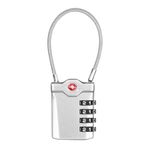 ZHEGE Suitcase Lock, TSA Approved Luggage Locks with Open Indicator and Flexible Cable, Travel Padlock for Briefcase, Backpack, 4-Digit Combination Gym Locker Padlocks (Silver)