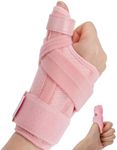Alcpash Thumb Brace Right Hand or Left Hand for Arthritis Pain and Support 2 Pcs, Adjustable Trigger Thumb Splint Support for De Quervains Tenosynovitis CMC Sprains (Pink S)