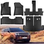 BAMACAR for Hyundai Santa Fe Floor Mats 2024 (Gas Only) All Weather Rubber for Santa Fe mats 2024 3 Rows Floor Liner Cargo Liner for Hyundai Santa Fe Mats for Hyundai Santa Fe Accessories 2024 5PCS