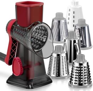 KEOUKE Rotary Cheese Grater, Hand Crank Shredder Slicer, Snow Cone Maker