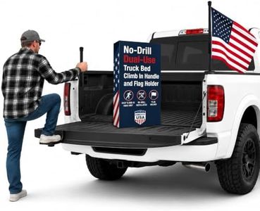 Hatchlift Dual Use No Drill - Truck Bed Grab Handle & Flag Holder Post | Multipurpose Pick Up Pocket Stake Hand | Safety Grab Rail Access | Universal Fit for Rectangular Stake Pockets Heavy Duty Steel