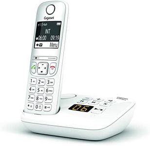 Gigaset AS690A - Téléphone fixe sans fil avec répondeur, grand écran rétroéclairé pour un affichage ultra lisible, fonction blocage d'appels - Blanc [Version Française]