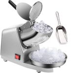 DARKNESS Gola Making Machine Electric Ice Crusher Machine and Ice Scoop with Dual Blades Snow Cone Maker Stainless Steel Shaved Ice Machine Ice Crushers Use in Homes, Cafes, Hotel Restaurants