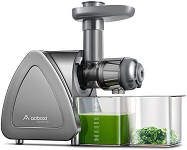 Juicer Machine, Aobosi Slow Masticating Juicer, Cold Press Juicer Machines with Reverse Function, Quiet Motor, High Juice Yield with Juice Jug & Brush for Cleaning (Gray)