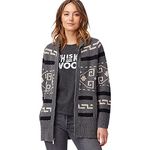 Pendleton Women's Long Westerley Cardigan Sweater, Grey/Black, Small