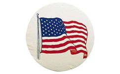 Adco Tire Cover with US Flag - (86.4cm Diameter) - White Vinyl