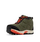 Columbia KIDS FIRECAMP MID 2 WATERPROOF Waterproof Unisex Kids Mid Rise Trekking And Hiking Boots, Green (Nori x Red Quartz) - Youth, 4 UK