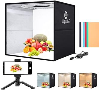 Lightdow Photo Studio Light Box 30x30cm Photography Box with 120pcs LEDs & 6 Backdrops Double for Professional Product Photography Light Box Portable,Dimmable,Versatile for Photo