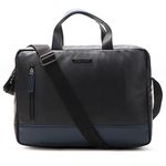 POLICE Iconic 14" Briefcase-Black/Navy Stylishly Designed Laptop Briefcase for Men Office and Casual use