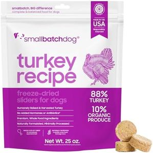 Smallbatch Pets Freeze-Dried Premium Raw Food Diet for Dogs, 25oz, Turkey Recipe, Bulk Bag, Made in The USA, Organic Produce, Humanely Raised Meat, Hydrate and Serve Patties, Wholesome & Healthy
