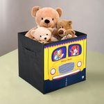 Kuber Industries Storage Box | Square Toy Storage Box | Wardrobe Organizer for Clothes-Books-Toys-Stationary | Drawer Organizer Box with Handle | Disney Mickey Wheels | Black & Yellow