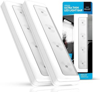 Brilliant Evolution Wireless LED Stick On Light 2 Pack, Under Cabinet Lights Battery Operated, Under The Counter Lights for Kitchen, Under Counter Lights, Closet Lights, Tap Lights