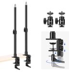 NEEWER Desk Mount C Clamp Stands, 2 Pack Desktop Clip Stand with 1/4" Ball Head Adapter, 13.8"-23.6" Adjustable Light Stand, Tabletop Stand for DSLR Camera, Light, Video Monitor, Mic, Max. Load 5kg