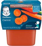 Gerber 2nd Food Baby Food Carrot Puree, Natural & Non-GMO, 4 Ounce Tubs, 2-Pack (Pack of 8)