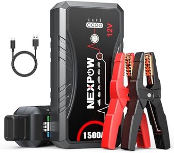 NEXPOW Starthilfe Powerbank, 1500A Spitzstrom Tragbare Auto Starthilfe 12V für 7.0L Benzin und 5.5L Dieselmotor, Starter Powerbank mit LED Taschenlampe/USB, Batterie Jump Starter mit Starthilfekabel