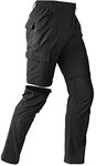 Mens Hiking Convertible Pants Waterproof Lightweight Quick Dry Zip Off Fishing Travel Outdoor Cargo Work Pants, Black, 32