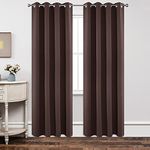 Joydeco Blackout Curtains 84 Inch Length 2 Panels Set, Thermal Insulated Long Curtains& Drapes 2 Burg, Room Darkening Grommet Curtains for Living Room Bedroom Window (W52 x L84 Inch, Chocolate)