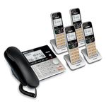 VTech DECT 6.0 4-Handsets Corded/Cordless Phone for Home with Answering Machine, Call Blocking, Caller ID, Large Backlit Display, Duplex Speakerphone, Intercom, Landline Line-Power: VG208-4