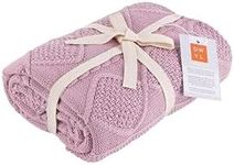 Do What You Love – Knit Baby Blanket for Girls and Boys, Soft Cozy Organic Cotton, Receiving Swaddle Crib Stroller Quilt Blanket for Baby Gift Registry for Newborns, Infants, Toddlers (Rose)