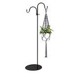 Navaris Shepherds Hooks for Outdoor - Hanging Bird Feeder Plant Pot Hook Stand Pole for Garden - Adjustable Hooks for Hummingbird Feeders and Plants