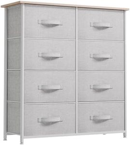 YITAHOME 8 Drawers Dresser - Fabric Storage Tower, Organizer Unit for Bedroom, Living Room & Closets - Sturdy Steel Frame, Easy Pull Fabric Bins & Wooden Top