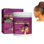 Hold Braiding Gel for Twists, Locs, Cornrows - Tames Frizz, High Shine, No Flake, Instant Edge Control, Twisting, Retwisting, Strengthens Hair and Reduces Flyaways - Braid, Loc Care Gel, Braiding Hair